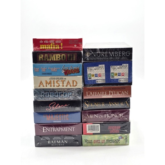 Other - Lot of 15 French Movie VHS Tapes Drama Action Thriller | New Sealed | Français